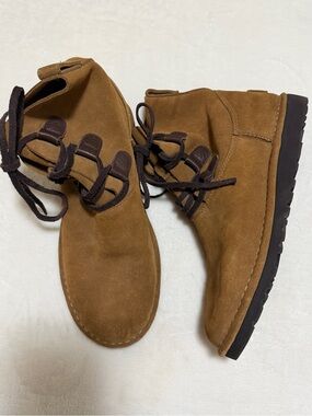 UGG Women Suede Lace-Up Ankle Boots in Brown